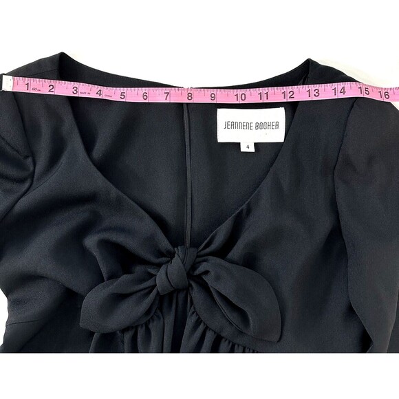 Jeannene Booher Dress Womens Sz 4 Lined Pullover Twist-Tie Front Back Zip Black - Picture 9 of 12